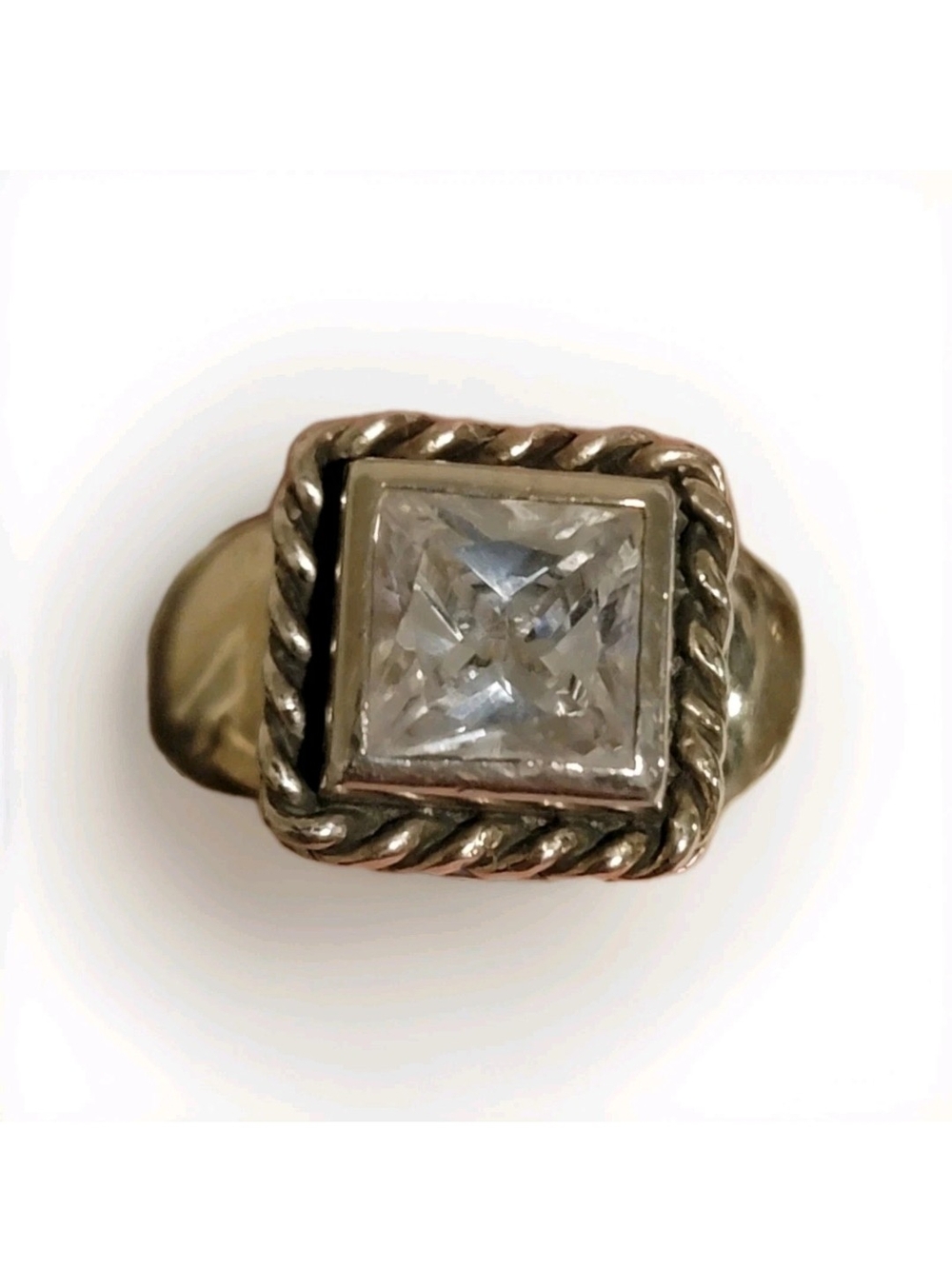 Silpada Elizabeth Sterling Silver CZ Square Cubic Zirconia Ring Size 7